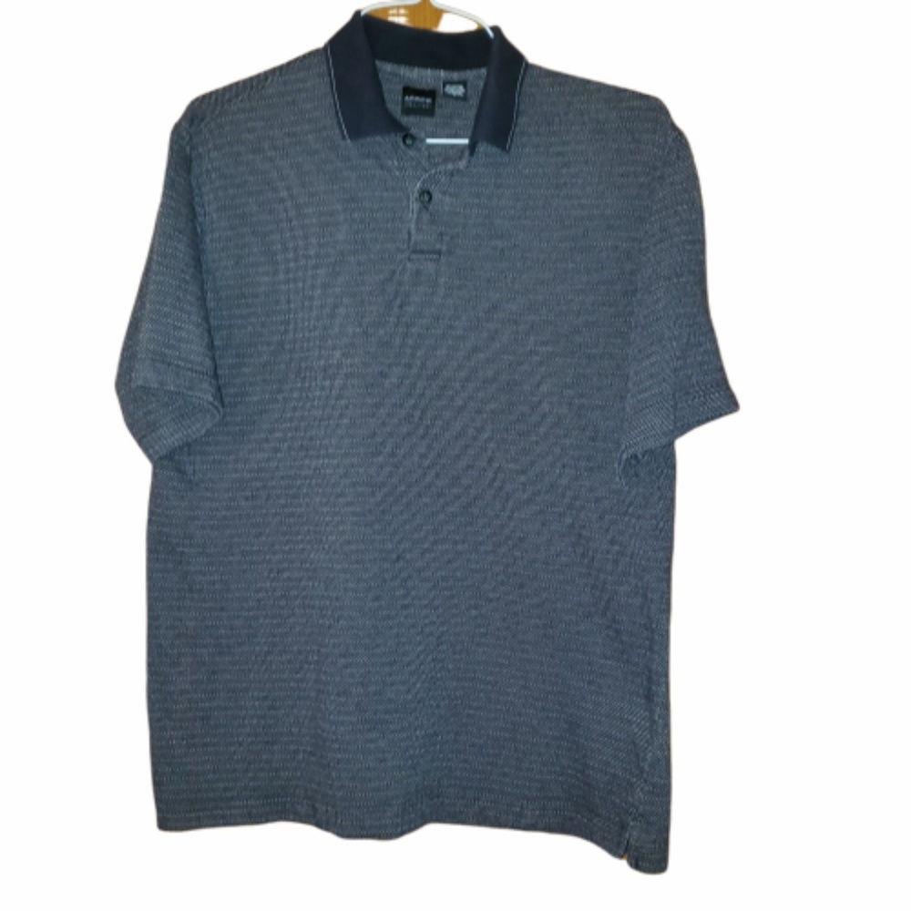 Arrow Black and Tan Print Short Sleeve Polo